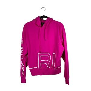 Lauren Ralph Lauren Black Label Pink White Casual Hoodie Sweatshirt Size Small